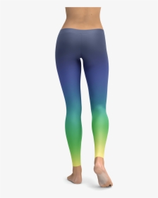 Blue Green Yellow Gradient Pattern Leggings Yoga Pants, - Rainbow Leggings, HD Png Download, Transparent PNG