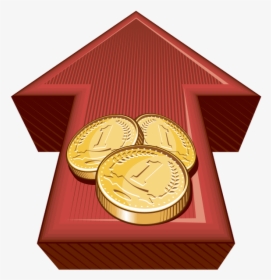 Золотая Монета, Золото, Деньги, Красная Стрелка, Gold - Finance, HD Png Download, Transparent PNG