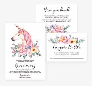 Unicorn Themed Baby Shower Invitation Templates By - Baby Shower Invite Template Unicorn, HD Png Download, Transparent PNG