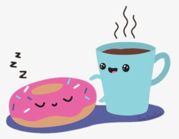 #coffee #doughnut #kawaii - Morning Gif, HD Png Download, Transparent PNG