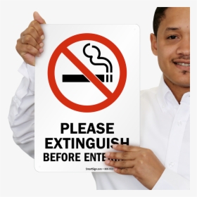 Please Extinguish Before Entering Sign - No Smoking In Office, HD Png Download, Transparent PNG