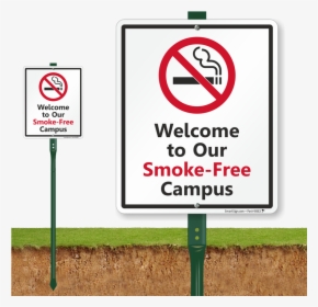 Smoke Free Campus With Graphic Sign - Do Not Pick The Flowers Sign, HD Png Download, Transparent PNG