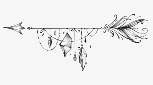 Lineart Arrow Hipster Ftestickers - Boho Arrow Transparent Background, HD Png Download, Transparent PNG