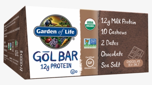 Gol Bar Case 12 Bars Chocolate Sea Salt - Garden Of Life Gol Bar, HD Png Download, Transparent PNG