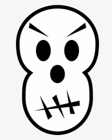 Black And White Angry Skull - Zombie Face Clipart Black And White, HD Png Download, Transparent PNG