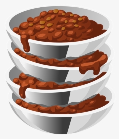 Beans, Cooked, Food, Steel, Bowls, Four, Servings - Bowl Of Chili Clipart Png, Transparent Png, Transparent PNG