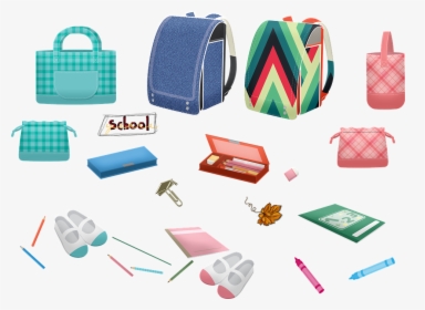 School Supplies, Backpack, Pencils, Shoes, Books - Material School, HD Png Download, Transparent PNG