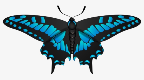 Butterfly Blue Black Clip Art Imageu200b Gallery Yopriceville - Clip Art, HD Png Download, Transparent PNG