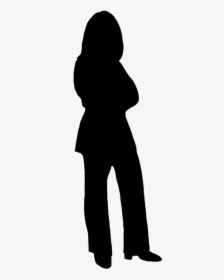 Silhouette Of Standing Woman - Silhouette Woman Standing Png, Transparent Png, Transparent PNG