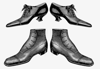 2787 Shoes Man Woman Victorian Era Free Vintage Clip - Shoe, HD Png Download, Transparent PNG