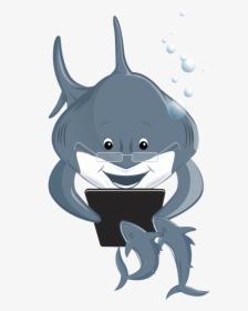 Cartoon Shark Reading A Book, HD Png Download, Transparent PNG