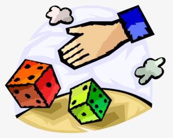 Vector Illustration Of Hand Rolls Casino Gambling Games, HD Png Download, Transparent PNG