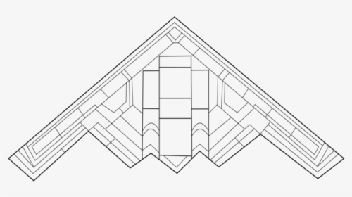 Line Art,angle,symmetry - B2 Stealth Bomber Top View, HD Png Download, Transparent PNG
