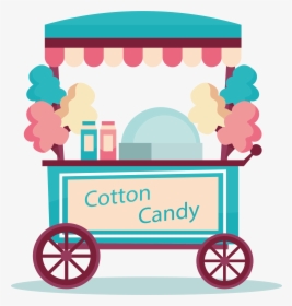 Transparent Candy Cane Clip Art - Cotton Candy Cart Clipart Png, Png Download, Transparent PNG