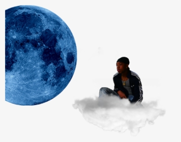 #moonman - Blue Full Moon Clip Art, HD Png Download, Transparent PNG