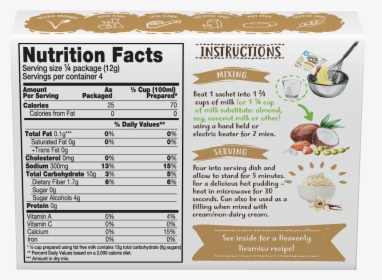 Vanilla Pudding - Nutrition Facts, HD Png Download, Transparent PNG