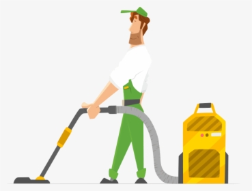Vacuum Transparent Janitor - Cleaning Worker Cartoon Transparent, HD Png Download, Transparent PNG