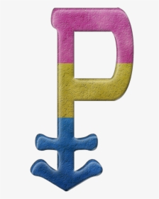 Pansexual Pride “p” Symbol In Matching Pride Flag Colors - Lgbt P Symbol, HD Png Download, Transparent PNG