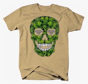 Marijuana Weed Diamond Eyed Skull Chill Vibes 420 Blaze - T-shirt, HD Png Download, Transparent PNG
