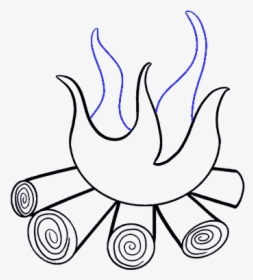 How To Draw Fire - Step Easy How To Draw A Fire, HD Png Download, Transparent PNG
