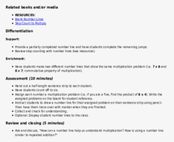 Number Line Multiplication - Lesson Plan Of Multiplication For Grade 1, HD Png Download, Transparent PNG