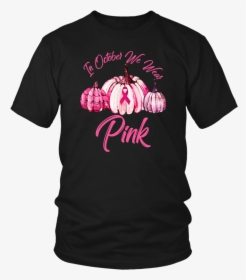In October We Wear Pink Pumpkin Breast Cancer Ribbon - Polo Shirt With Fish, HD Png Download, Transparent PNG