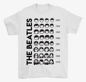 The Beatles Member S Faces Through The Years Shirts - Beatles Hair And Mustache, HD Png Download, Transparent PNG