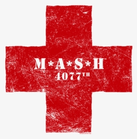 Mash Red Cross Men S Slim Fit T-shirt   Class - 5xl Mash T Shirt, HD Png Download, Transparent PNG