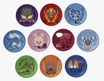 Monster Hunter Embroidered Pin Badges Monster Icons - Monster Hunter: World, HD Png Download, Transparent PNG