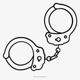 Handcuffs Coloring Page - Handcuffs Clipart Black And White, HD Png Download, Transparent PNG