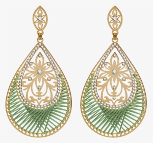 Shiyaya Earring Stud Teardrop Army Green Gold, Crystal - Earrings, HD Png Download, Transparent PNG
