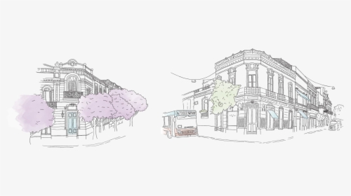 A Close Up Of A Building Drawing - Sketch, HD Png Download, Transparent PNG