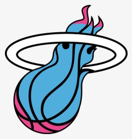 Miami Heat Logo Pink And Blue, HD Png Download, Transparent PNG