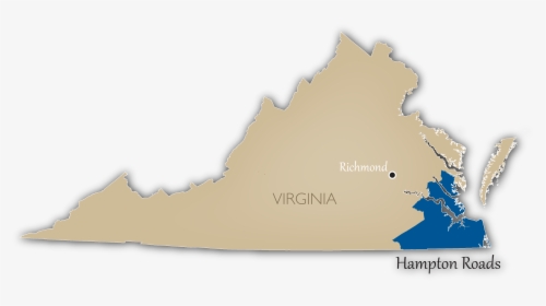 Hampton Roads Location Map - Hampton Roads Located On A Map, HD Png Download, Transparent PNG
