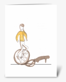 Unicycle Greeting Card - Illustration, HD Png Download, Transparent PNG