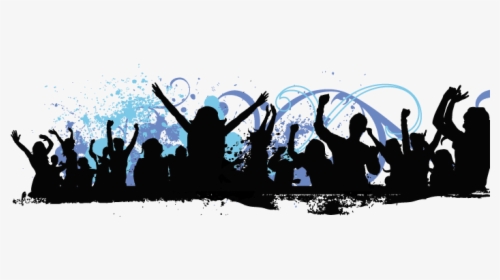 Party Png - Crowd Png Silhouette Blue, Transparent Png, Transparent PNG