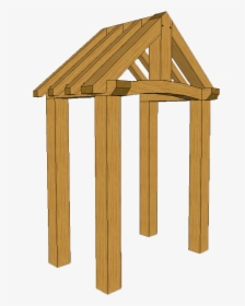 4 Post Porch With King Post Truss 3d1, HD Png Download, Transparent PNG