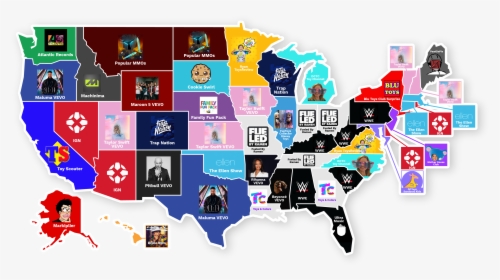 Top Youtube Channel By State - Graphic Design, HD Png Download, Transparent PNG