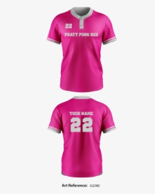 Pratt Pink Sox Two Button Softball Jersey - Active Shirt, HD Png Download, Transparent PNG
