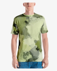Army Light Green Watercolor T Shirt T Shirt Zazuze - All Over Eye Print T Shirt, HD Png Download, Transparent PNG