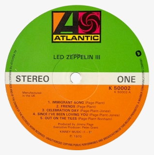 Led Zeppelin Iii 3rd Press K50002 - Led Zeppelin Iii Label, HD Png Download, Transparent PNG