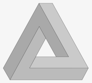 Vector Illustration Of Grayscale Impossible Triangle - Triangle Illusion Png, Transparent Png, Transparent PNG