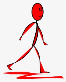 Stick Man Walking Clipart , Png Download - Red Sticker Walking, Transparent Png, Transparent PNG