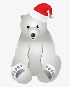 Christmas Polar Bear Clipart Jpg Library Library Christmas - Clip Art Polar Bear Christmas, HD Png Download, Transparent PNG