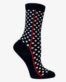 Red Line Black Socks - Black Socks With White Polkadots Women, HD Png Download, Transparent PNG