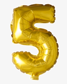 5 , 40 - Transparent Gold 5 Balloon, HD Png Download, Transparent PNG