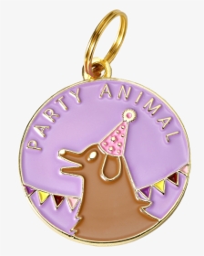 Pet Id Tag Made Of Gold Plated Brass And Purple Enamel - Pet Tag, HD Png Download, Transparent PNG