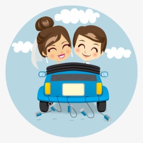 Car Cartoon Png Couple, Transparent Png, Transparent PNG