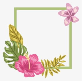 #ftestickers #flowers #tropical #frame #borders #colorful - Transparent Hibiscus Background Png, Png Download, Transparent PNG