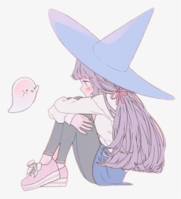 #witch #bad #cute #witches #kawaii #anime #manga #ghost - Cute Anime Witch Drawing, HD Png Download, Transparent PNG